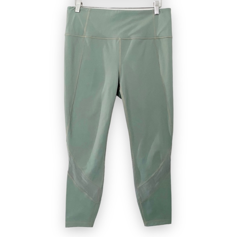 Athleta Athleta Eclipse 7/8 Tights Seafoam Green Sage Mesh Size Large - Picture 2 of 9